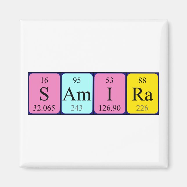 Samira periodiskt bord namn magnet (Framsidan)