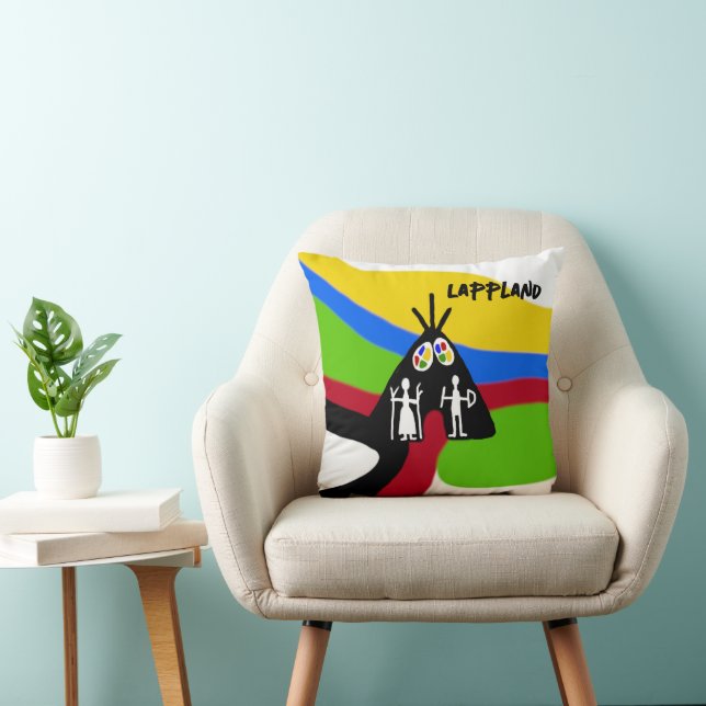 Samisk design unik kudde med text (Stol)