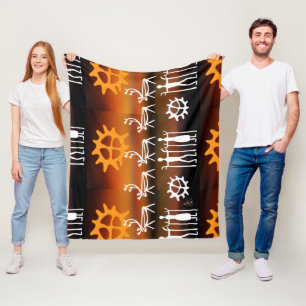 Samisk inspiration samiska tecken fleecefilt