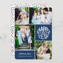 Samla 4 nya fotokort | Blå Julkort