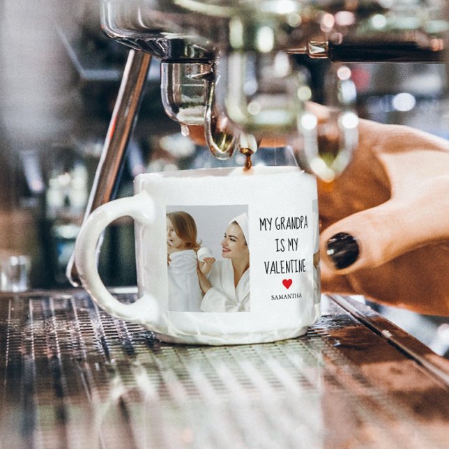 Samla foto | Min morfar är min hjärtans gåva Espressomugg (Skapare uppladdad)