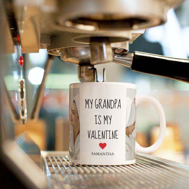 Samla foto | Min morfar är min hjärtans gåva Kaffemugg (Skapare uppladdad)