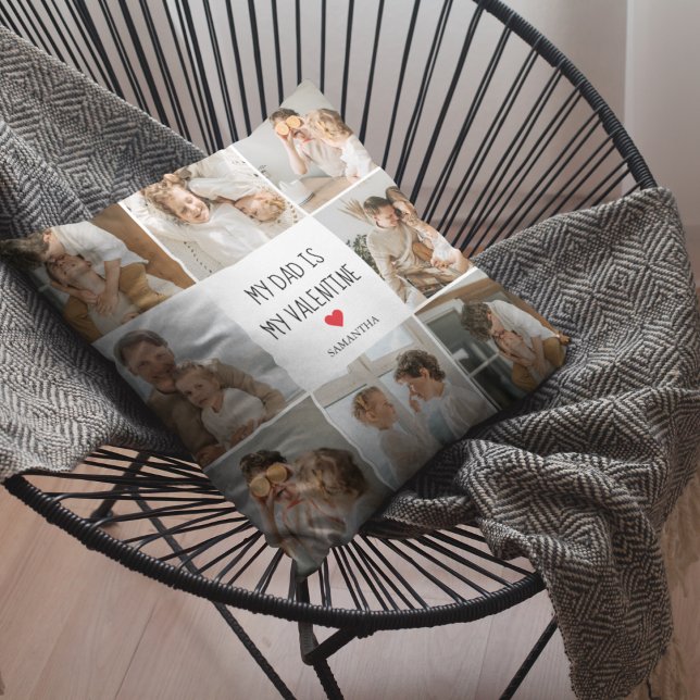 Samla foto | Mitt Pappa är mitt Alla hjärtans gåva Kudde (Skapare uppladdad)