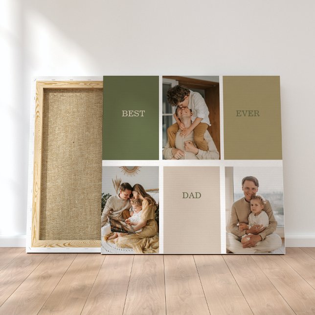 Samla foto Modern Bästa Pappa någonsin-presentatio Canvastryck (Skapare uppladdad)