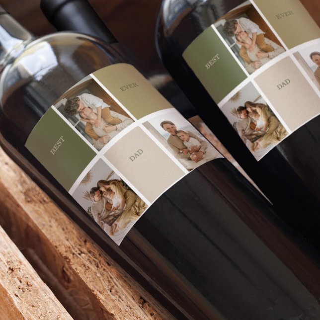 Samla foto Modern Bästa Pappa någonsin-presentatio Vinflaska Etikett (Skapare uppladdad)