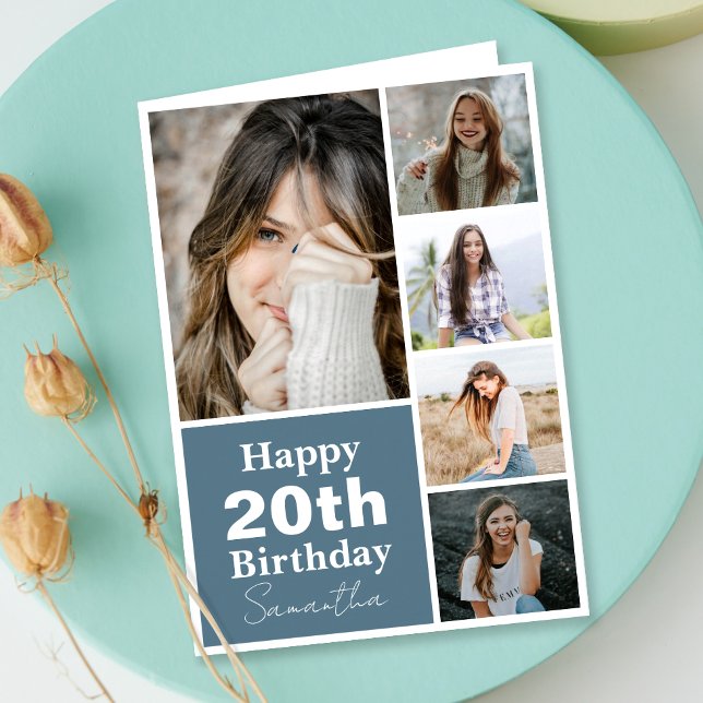Samla | Foto oavsett ålder Anpassningsbar födelsed Kort (Personalize the collage birthday greeting card to create a special keepsake for your loved one!)