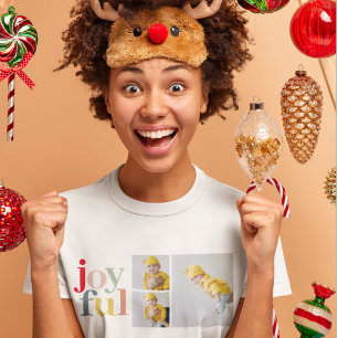 Samla foto och färgstarka Glatta Helgdag Gift T Shirt