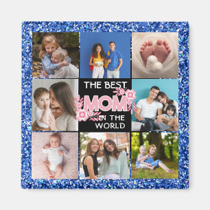 Samla foto Rosa Best Mamma i Ord uniqe Gift Magnet