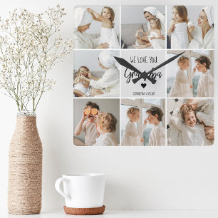 Samla foto   Vi Kärlek You Grandpa Gift Fyrkantig Klocka