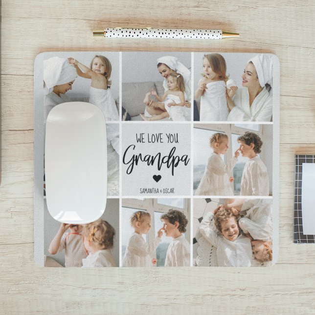 Samla foto | Vi Kärlek You Grandpa Gift Musmatta (Skapare uppladdad)