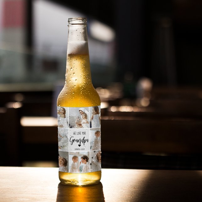 Samla foto | Vi Kärlek You Grandpa Gift Ölflaska Etikett (Skapare uppladdad)