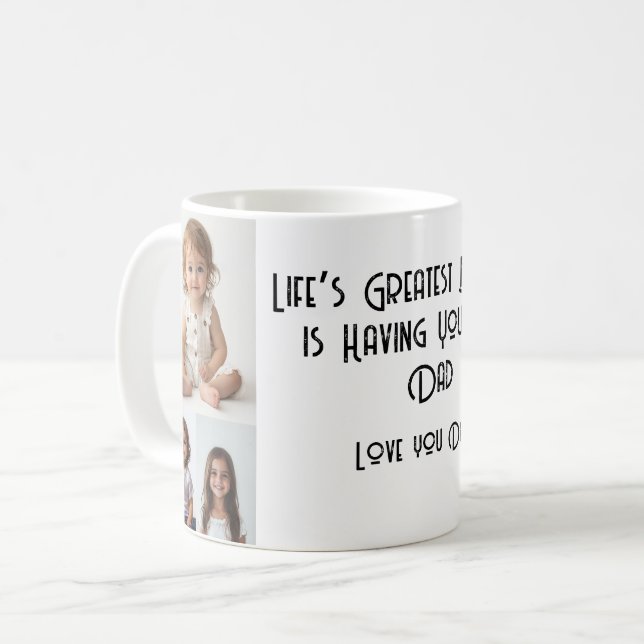 Samla foton från födseln till vuxen 4 anpassningsb kaffemugg (Framsida vänster)