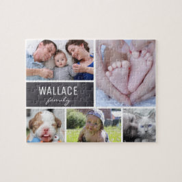 Samla foton med familjen namn, 5 bilder pussel