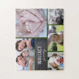 Samla foton med familjen namn många bilder pussel