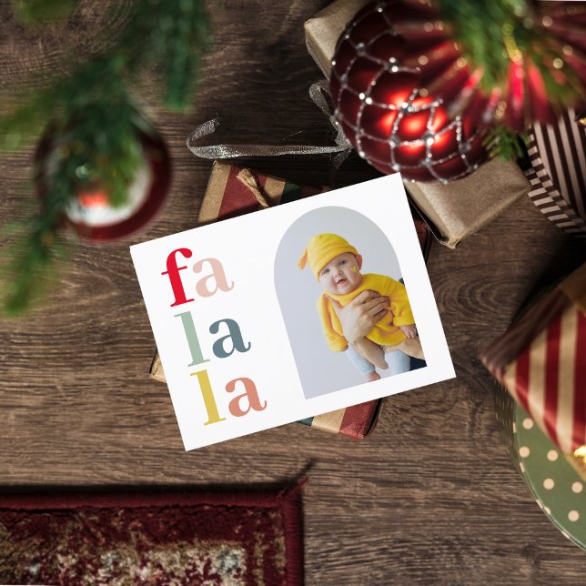 Samla fyra foton till jul | Färger Falalala Vykort (Skapare uppladdad)