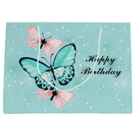 Samla i en klunga av blått- och rosafjärilar