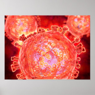 Samla i en klunga av HIV-virus 1 Poster