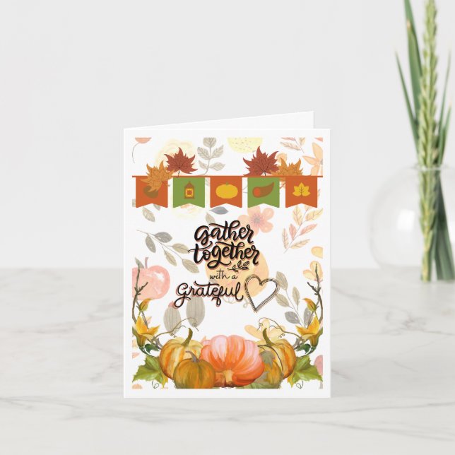 Samla ihop hälsningskort för Thanksgiving Helgkort (Framsida)