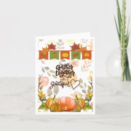 Samla ihop hälsningskort för Thanksgiving Helgkort