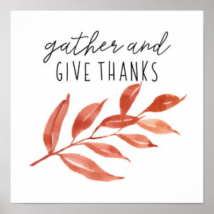 Samla ihop och Ge tack Happy thanksgiving Poster