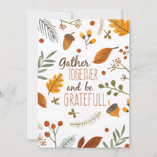 Samla ihop och var tacksam för Thanksgiving Inbjudningar