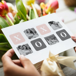 Samla ihop par fotot & Pastel Rosa & Grått XOXO Helg Vykort