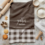 Samla ihop snurra och vit buffertkontroll kökshandduk<br><div class="desc">Lägg till en varm och charm till köket med det här Gtern Brown & White Buffalo Check Kitchen Towel. Den här kökshandduken är perfekt för att skapa en mysigt och bjuda in kängor för ditt hem under höns- och Thanksgiving. Den har en klassisk buffel i mönster med ord och anpassade...</div>