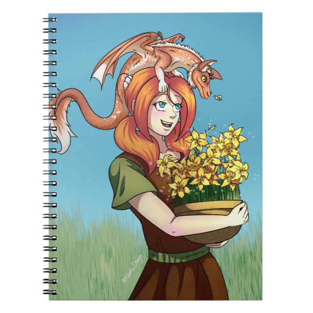 Samla in blommor med en dragon anteckningsbok (Framsidan)
