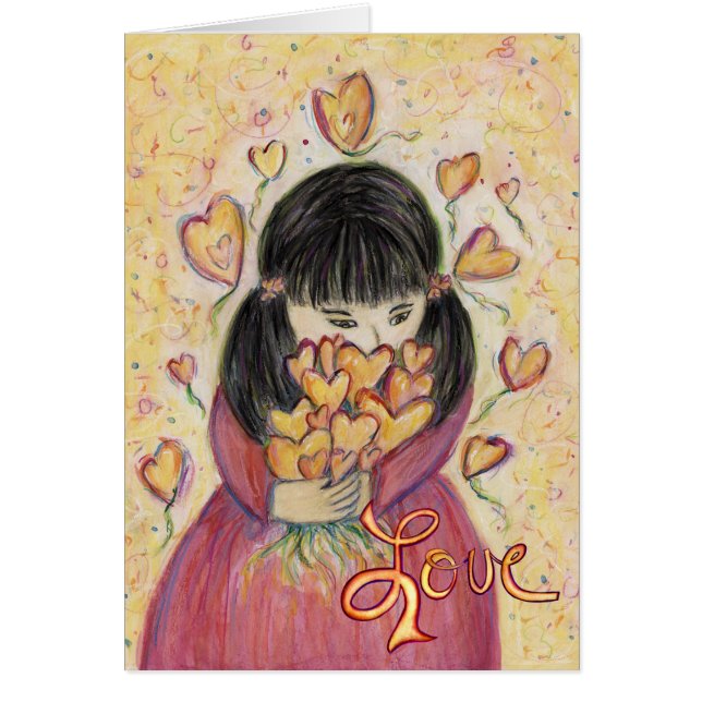 Samla in Kärlek Hearts Art Hälsning Note Cards Hälsningskort (Framsidan)