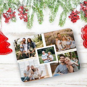 Samla in minimalistisk God jul-fotofamilj Magnet