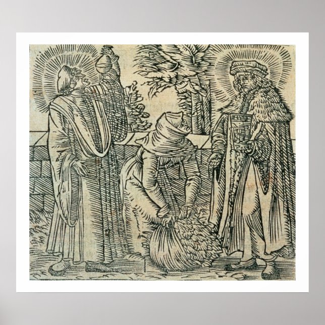 Samla in Örter för medicin, 1534 (träsnitt) Poster (Framsidan)