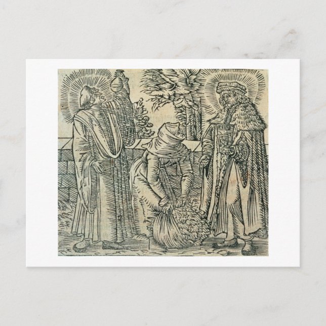 Samla in Örter för medicin, 1534 (träsnitt) Vykort (Framsida)