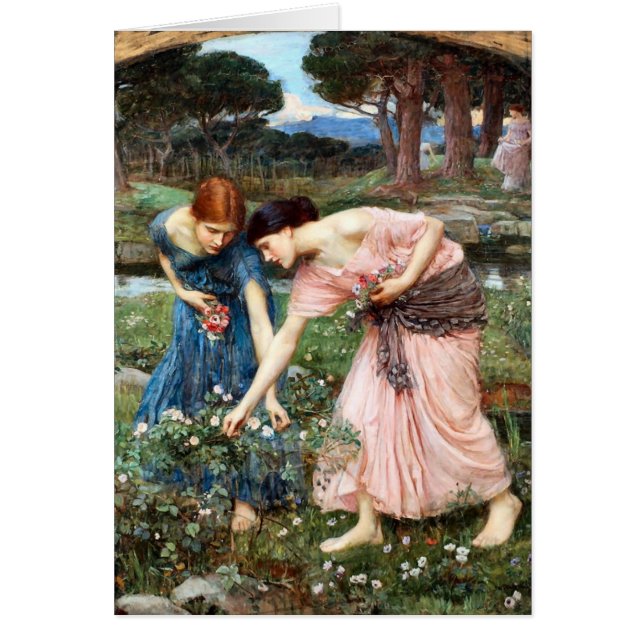 Samla in Rosenknoppar medan du kan Waterhouse Hälsningskort (Framsidan)
