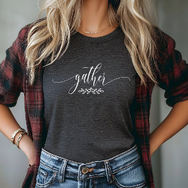 Samla in Thanksgiving Fall botanisk minimalist T Shirt