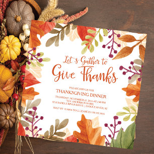 Samla in Thanksgiving till Ge-tackmiddagen Inbjudningar