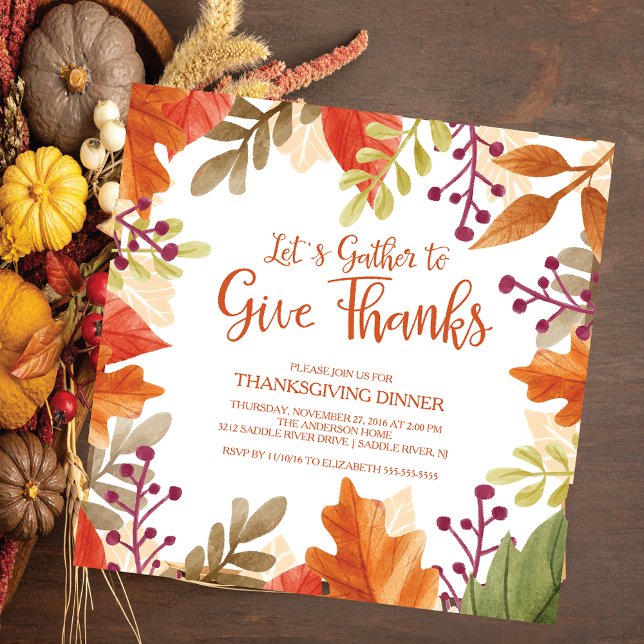 Samla in Thanksgiving till Ge-tackmiddagen Inbjudningar (Skapare uppladdad)
