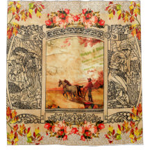 Samla in vintage Retro med snöre och blommor