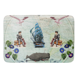 Samla in vintage Retro med snöre och blommor Badrumsmatta