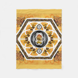 Samla in vintage Retro med snöre och blommor Fleecefilt