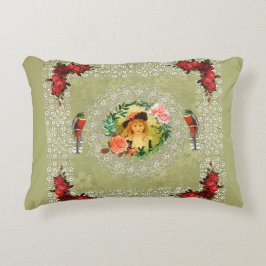 Samla in vintage Retro med snöre och blommor Prydnadskudde