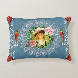 Samla in vintage Retro med snöre och blommor Prydnadskudde