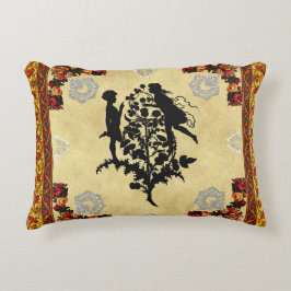 Samla in vintage Retro med snöre och blommor Prydnadskudde