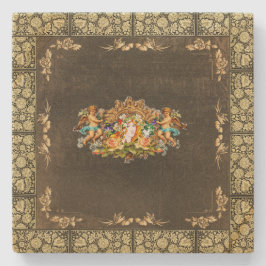 Samla in vintage Retro med snöre och blommor Stenunderlägg