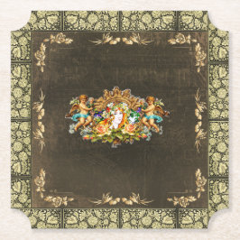 Samla in vintage Retro med snöre och blommor Underlägg Papper