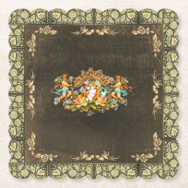 Samla in vintage Retro med snöre och blommor Underlägg Papper