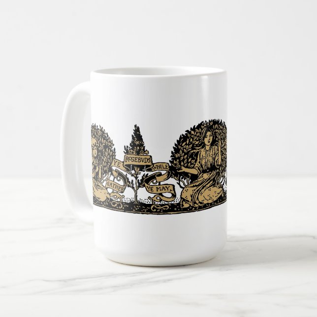 Samla in Ye Rosenknopps Victoria Era-offert Kaffemugg (Framsida vänster)