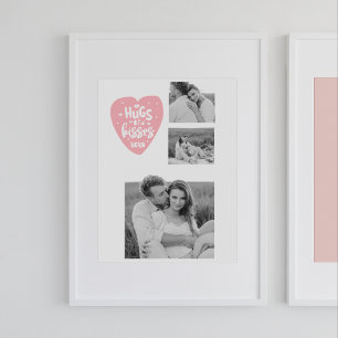 Samla lite foto och hakar och Rosa Heart Poster