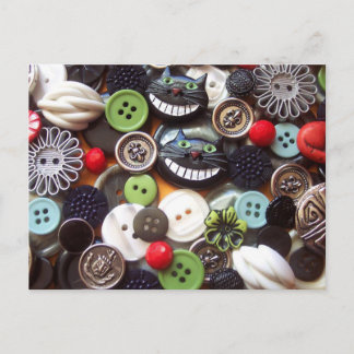 Samla med Black Cheshire Cat Buttons Vykort