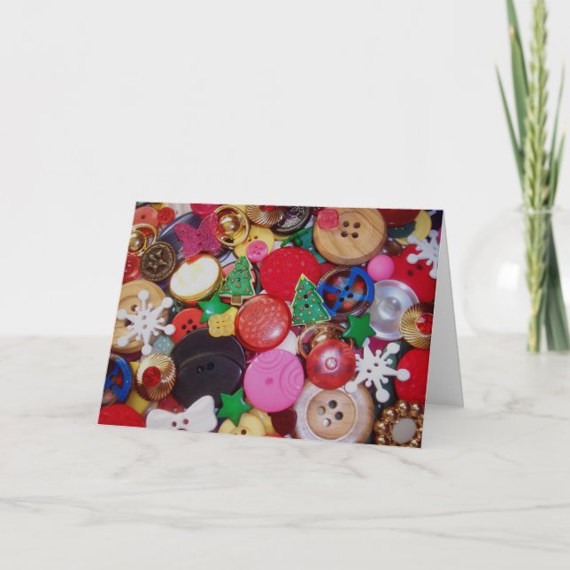 Samla med Julgran-knappar Helgkort (Framsida)