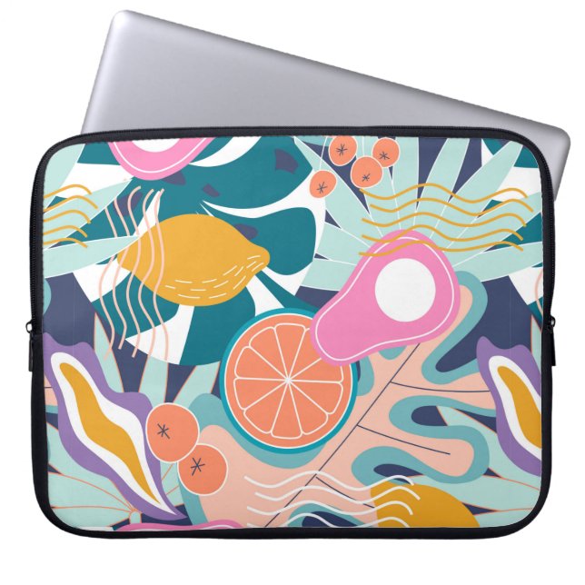 Samla modern blommigt sömlös mönster. Modern exo Laptop Fodral (Framsidan)